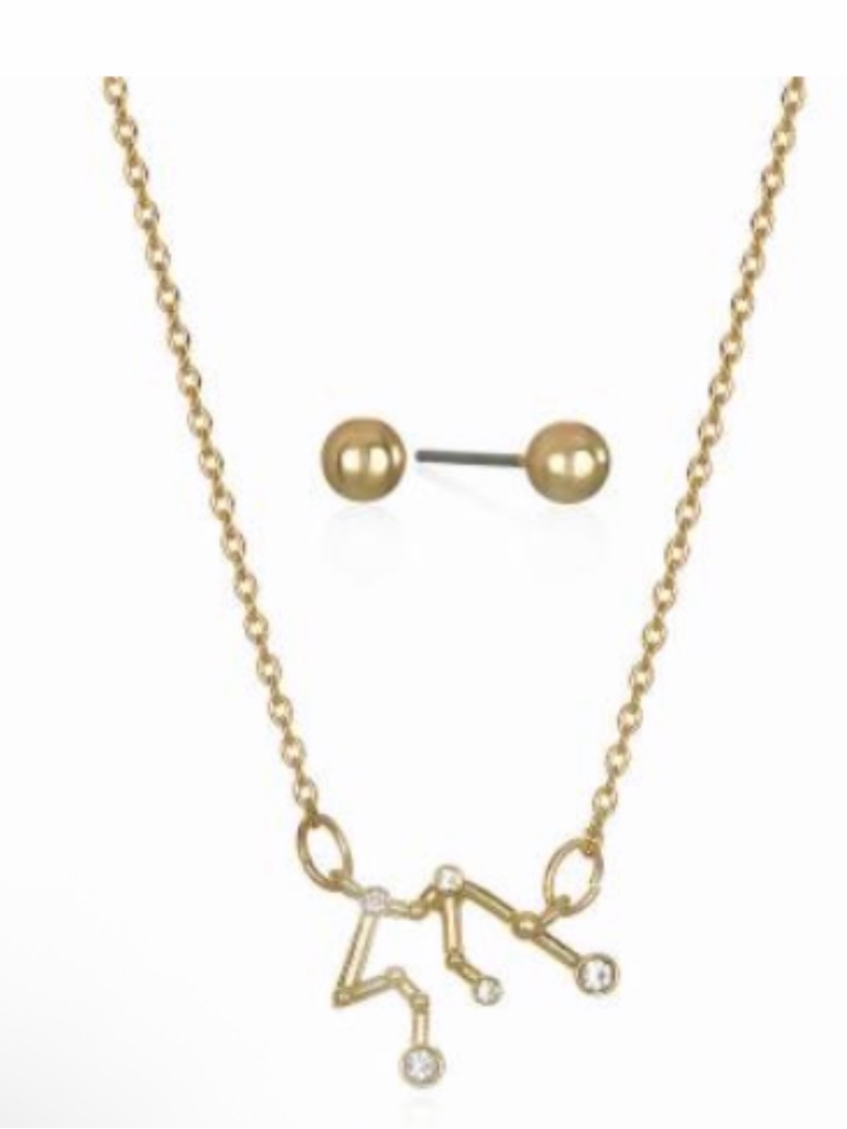 Bijoux Bar Gold Zodiac Aquarius Constellation 2-Piece 16